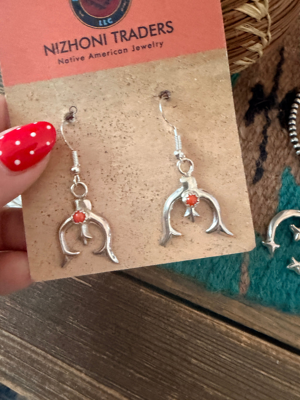 Handcrafted Coral & Sterling Silver Naja Earring and Pendant Set