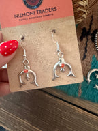 Handcrafted Coral & Sterling Silver Naja Earring and Pendant Set