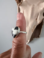 White Buffalo Heart Shape Ring