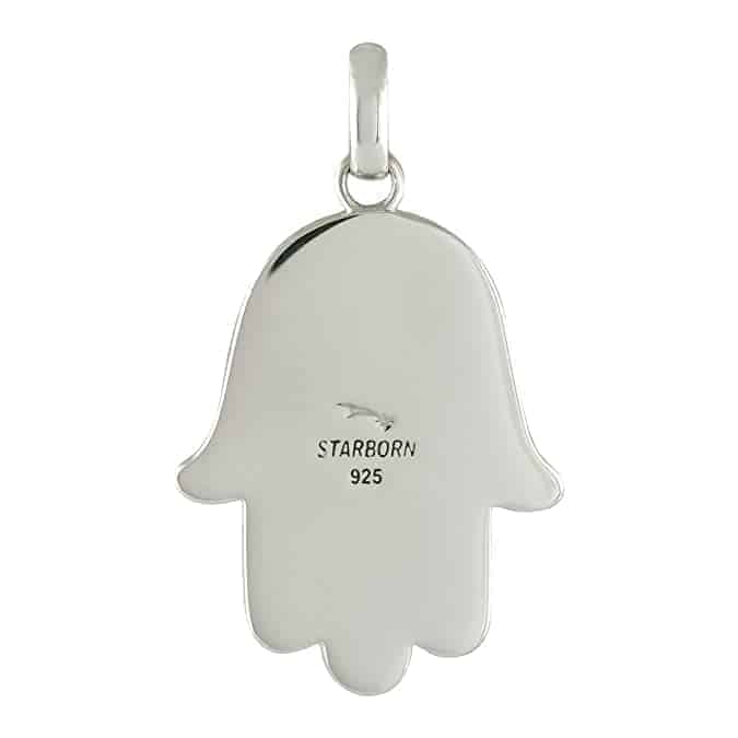 Starborn Ammolite Hamsa Hand Pendant in Sterling Silver