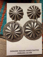 Handcrafted Sterling Silver Concho Dangle Earrings