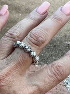 Natural Wild Horse & Sterling Silver Mini Eternity Band