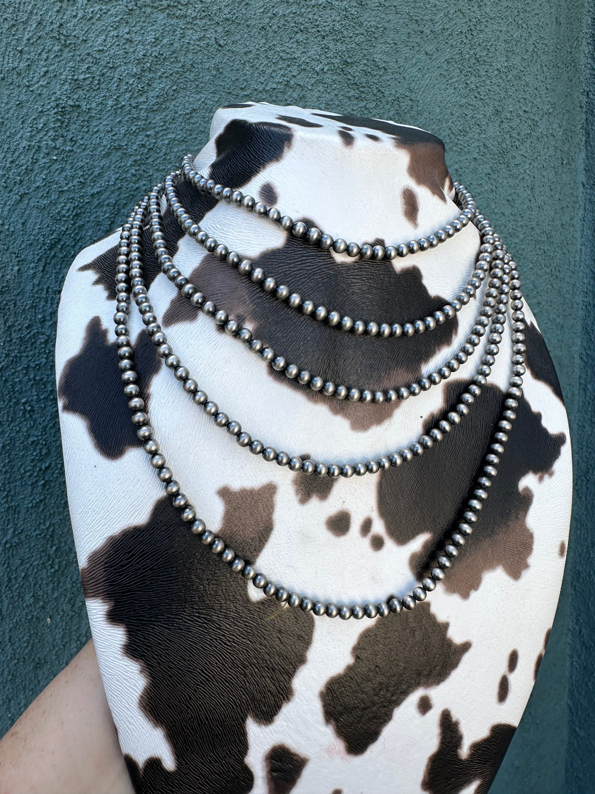 3mm Sterling Silver Pearl Style Beaded Necklace w/ 2 inch extender
