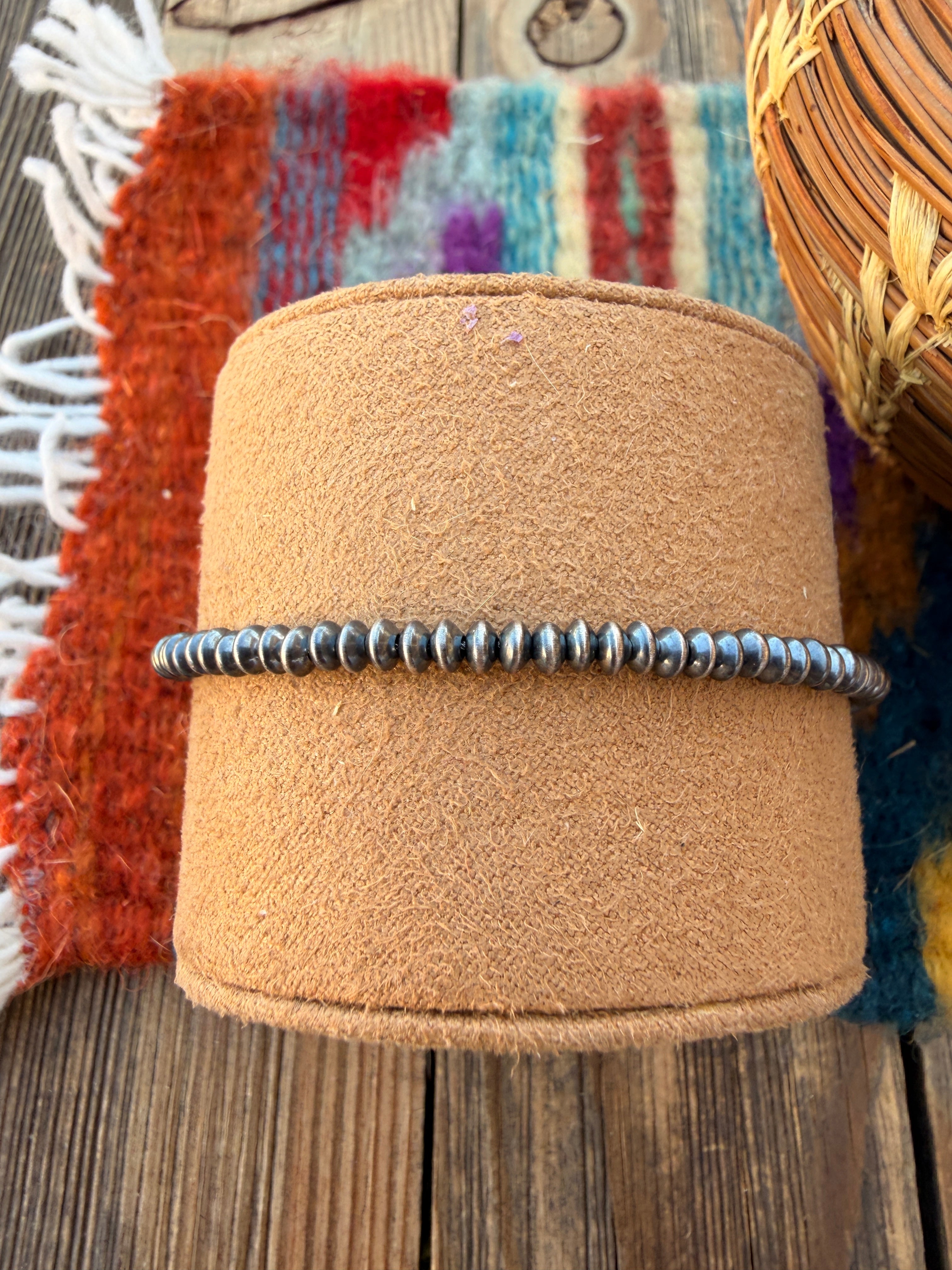 Handcrafted 3mm Sterling Silver Saucer Bead Bracelet