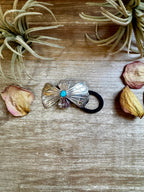 Sterling Silver Hair Tie with Kingman Turquoise