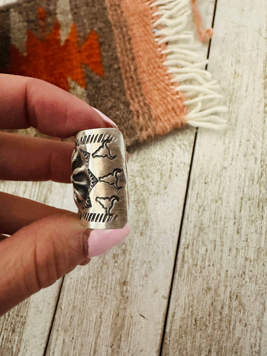 Handcrafted Sterling Silver Hand Stamped Ponytail Clip