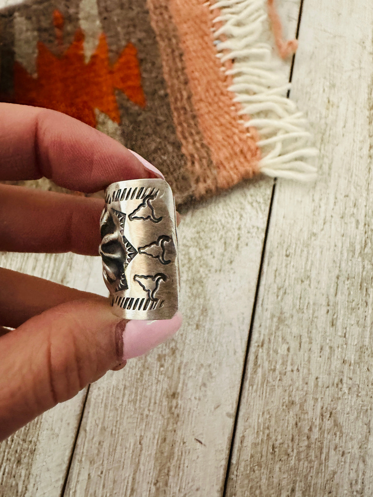 Handcrafted Sterling Silver Hand Stamped Ponytail Clip