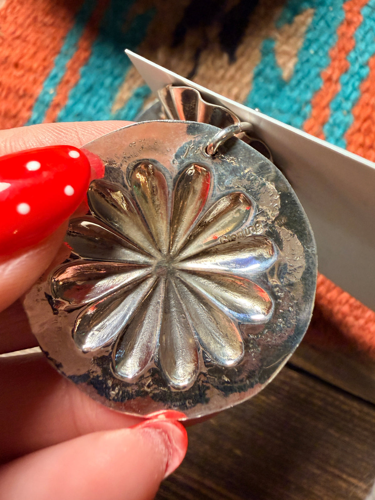 Handcrafted Sterling Silver Concho Dangle Earrings