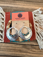 Handmade Sterling Silver & Turquoise Concho Dangle Earrings by Kimari Somers