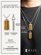 Tiger Eye Dog Tag Pendant Necklace