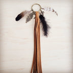 Boho Western Leather Boot Bling Charm Feather & Tree 500k