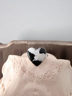 White Buffalo Heart Shape Ring
