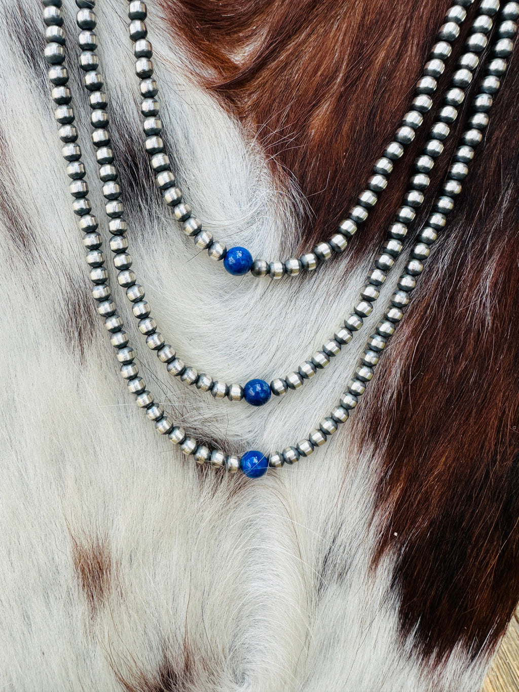 Handcrafted Lapis & Sterling Silver Pearl Beaded Necklace