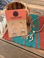 Handcrafted Coral & Sterling Silver Naja Earring and Pendant Set