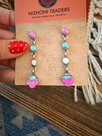Handcrafted Cotton Candy & Sterling Silver Dangle Earrings