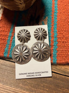 Handcrafted Sterling Silver Concho Dangle Earrings