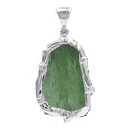 Starborn Natural Rough Moldavite Prong Set Pendant in Sterling Silver (30-39ct)