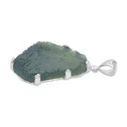 Starborn Natural Rough Moldavite Prong Set Pendant in Sterling Silver (30-39ct)