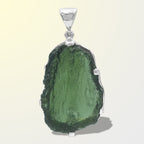 Starborn Natural Rough Moldavite Prong Set Pendant in Sterling Silver (30-39ct)