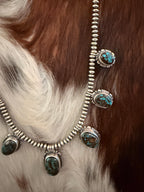 Handcrafted Bisbee Turquoise & Sterling Silver Necklace and Earring Set