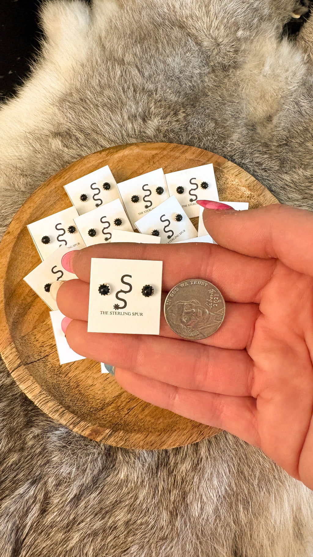 4MM BLACK ONYX STUDS BY LINDA YAZZIE