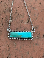 Handmade Sterling Silver Kingman Turquoise Bar Necklaces