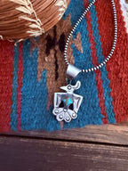 Handcrafted Sterling Silver & Turquoise Thunderbird Pendant by Chimney Butte