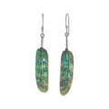 Starborn Carved Abalone Shell Feather Earrings in Sterling Silver
