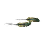 Starborn Carved Abalone Shell Feather Earrings in Sterling Silver