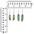 Starborn Carved Abalone Shell Feather Earrings in Sterling Silver