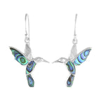 Starborn Abalone Shell Hummingbird Earrings in Sterling Silver
