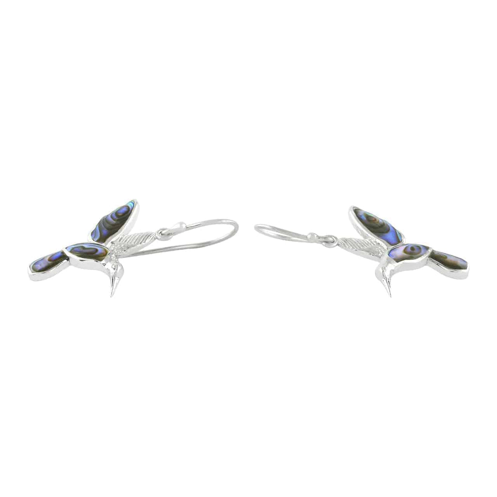 Starborn Abalone Shell Hummingbird Earrings in Sterling Silver