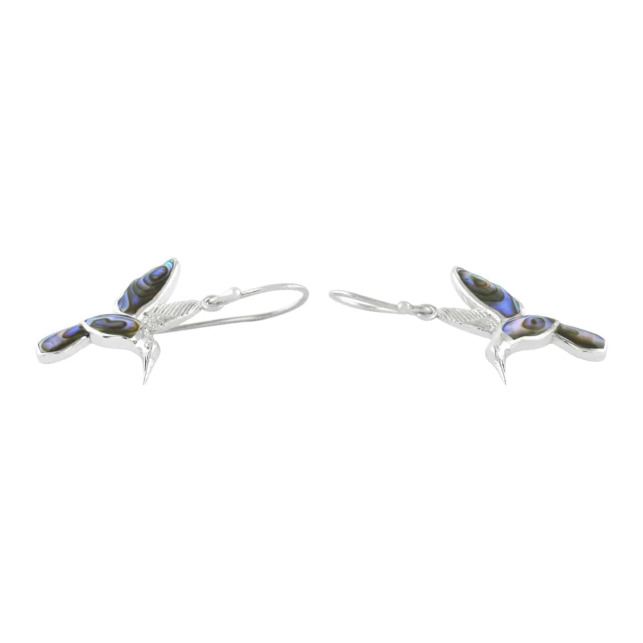 Starborn Abalone Shell Hummingbird Earrings in Sterling Silver