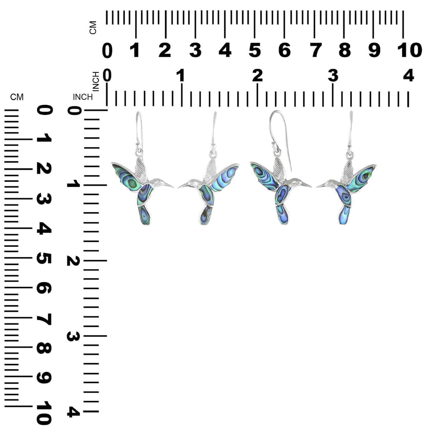 Starborn Abalone Shell Hummingbird Earrings in Sterling Silver