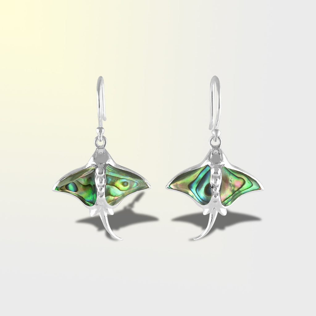 Starborn Gemstone Manta Ray Earrings in Sterling Silver