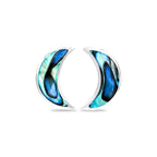 Starborn Gemstone Crescent Moon Post Style Earrings in Sterling Silver