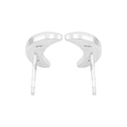 Starborn Gemstone Crescent Moon Post Style Earrings in Sterling Silver