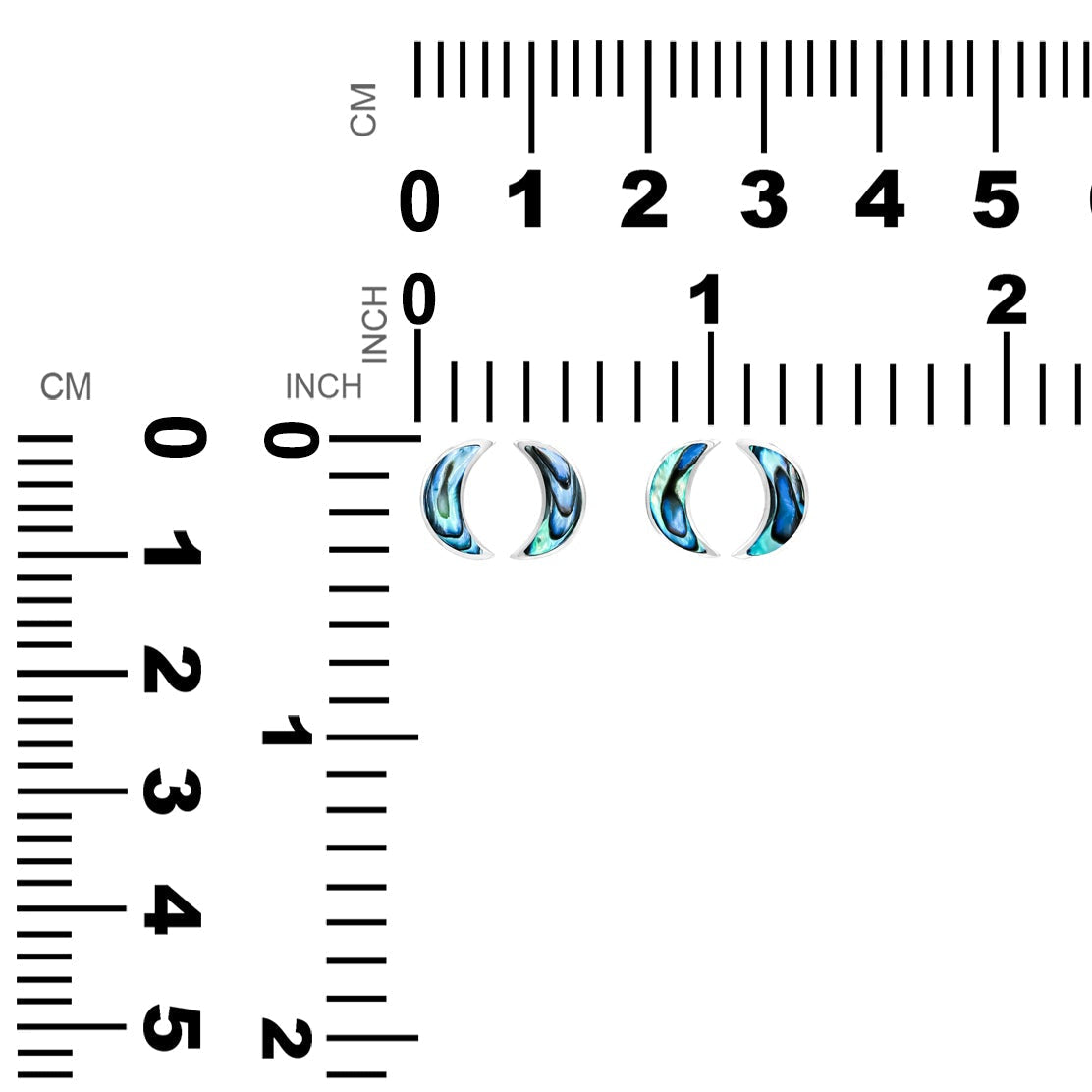 Starborn Gemstone Crescent Moon Post Style Earrings in Sterling Silver