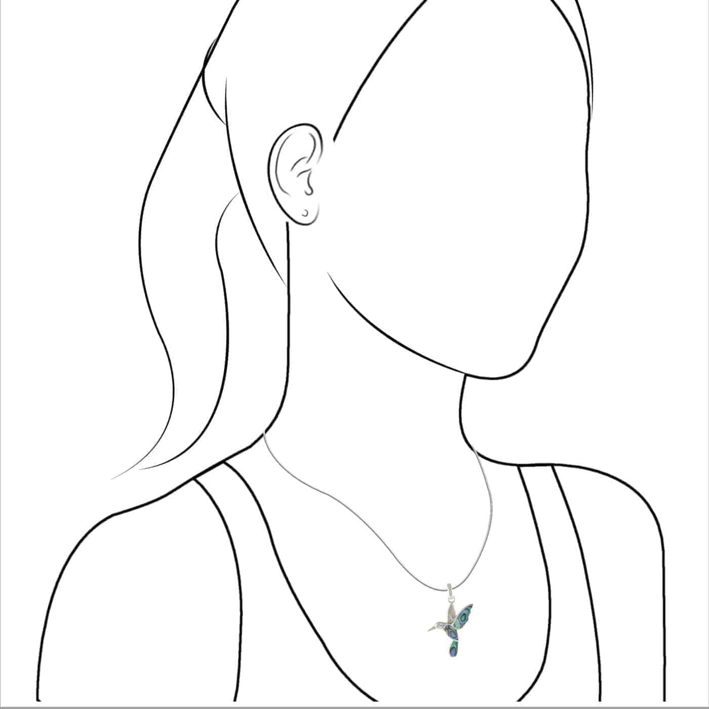 Starborn Abalone Hummingbird Pendant in Sterling Silver