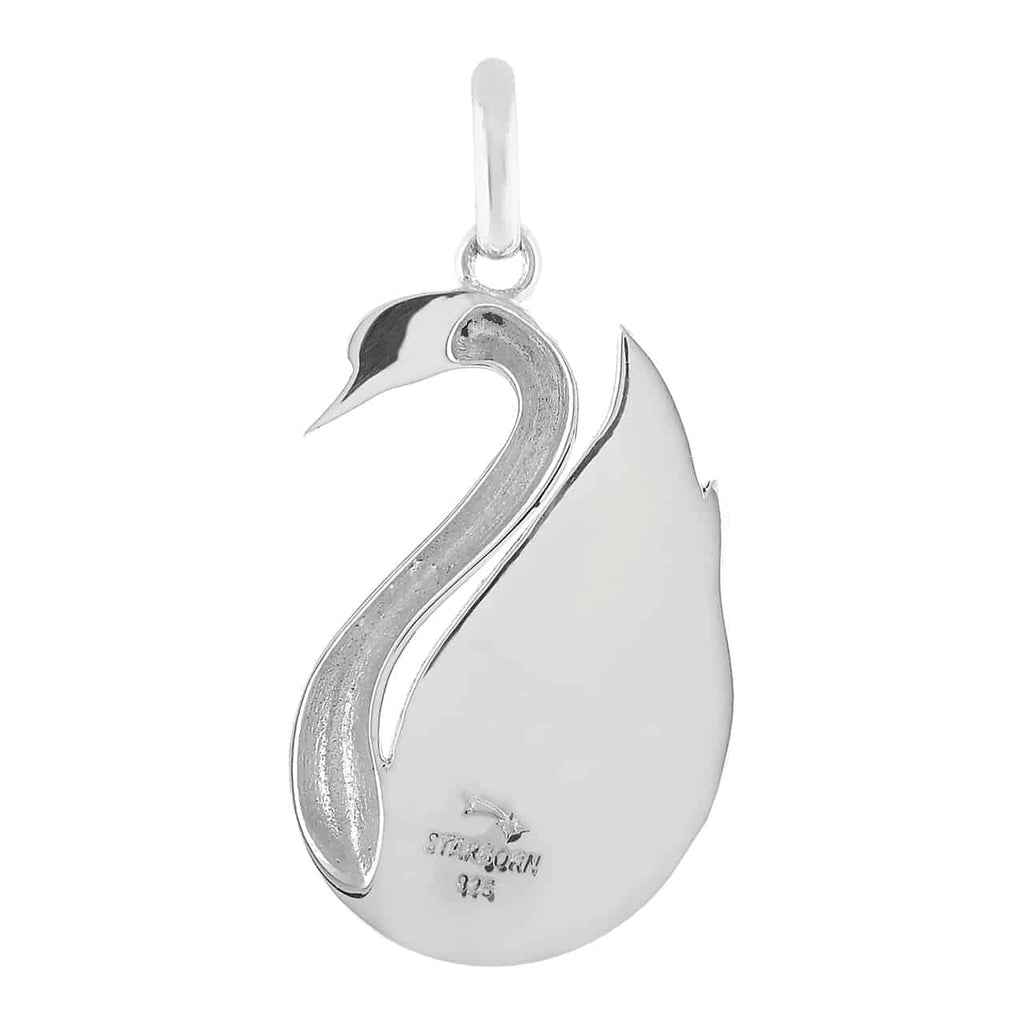 Starborn Abalone Shell Swan Pendant in Sterling Silver