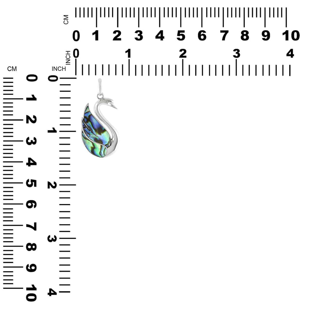 Starborn Abalone Shell Swan Pendant in Sterling Silver