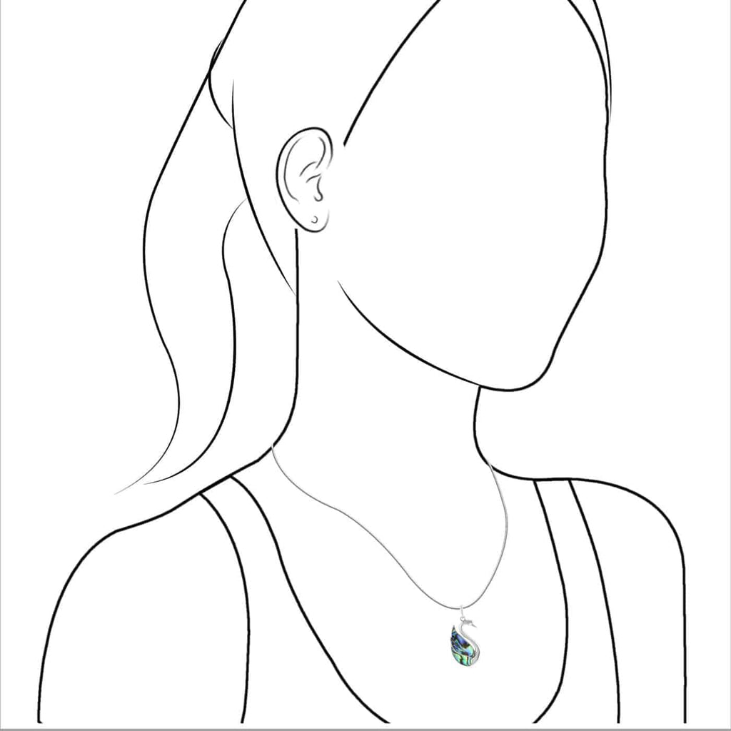 Starborn Abalone Shell Swan Pendant in Sterling Silver