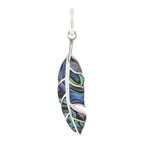 Starborn Abalone Shell Inlay Feather Pendant in Sterling Silver