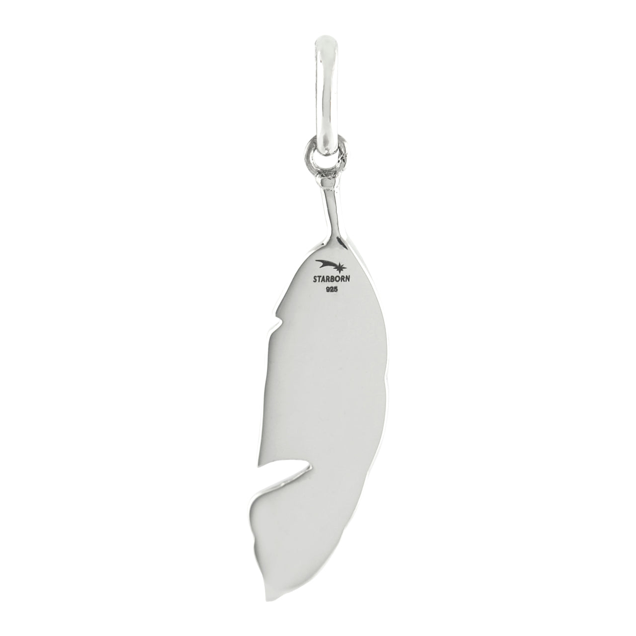 Starborn Abalone Shell Inlay Feather Pendant in Sterling Silver