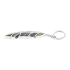 Starborn Abalone Shell Inlay Feather Pendant in Sterling Silver