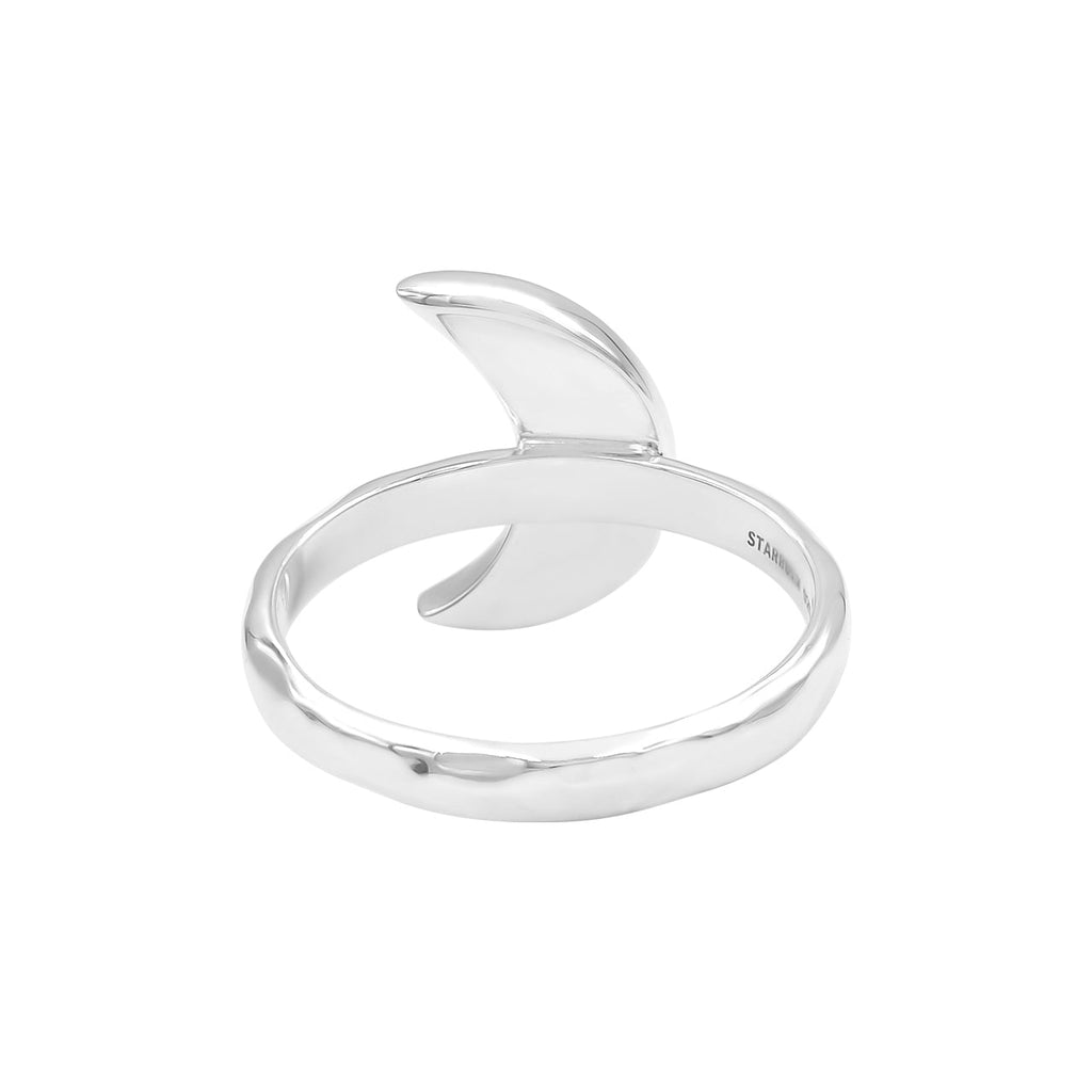 Starborn Abalone Shell Crescent Moon Rings in Sterling Silver