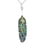 Starborn Abalone Shell Feather Pendant and Earrings Set in Sterling Silver