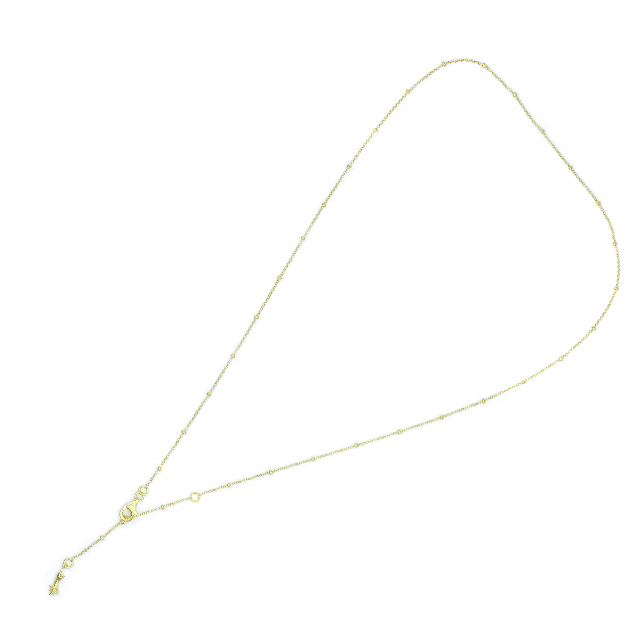Starborn 20" Sterling Silver Chain with Decorative Spacers and Shooting Star Charm - Multiple Colors