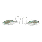 Starborn Ammonite with Turquoise Inlay Earrings in Sterling Silver