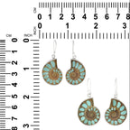 Starborn Ammonite with Turquoise Inlay Earrings in Sterling Silver